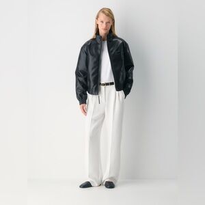 Aritzia Wilfred White Wide-Leg Effortless Pants
